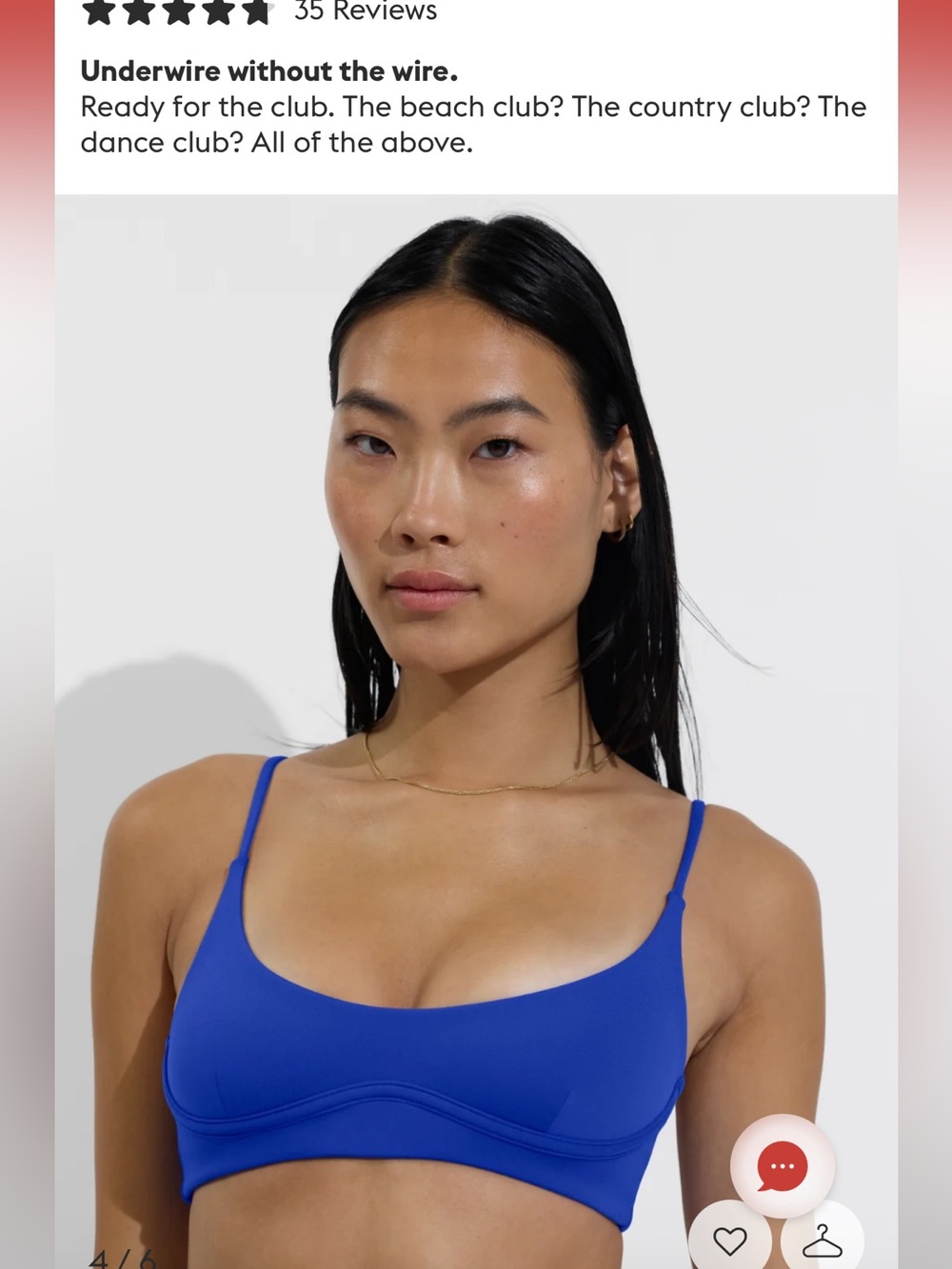 Left On Friday Vivid Blue Scoop Bikini Top & High-Cut Bottoms - Picture 3 of 12